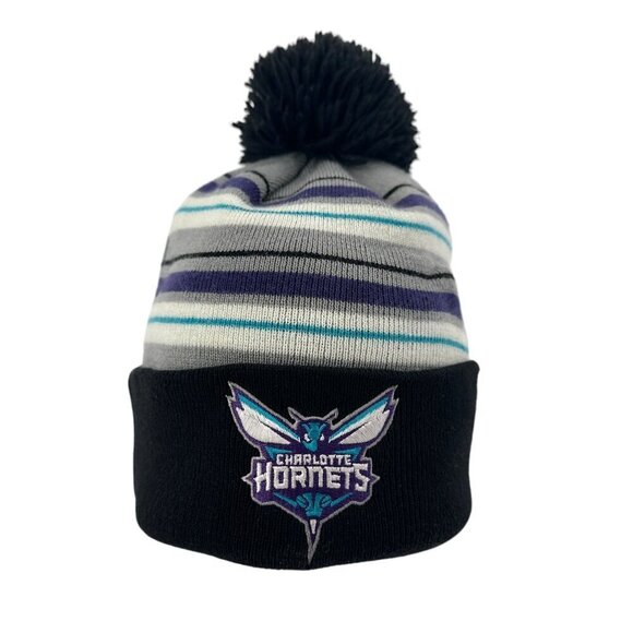 NBA Charlotte Hornets Knit Beanie Pom Pom Winter Hat Adult One Size - Picture 1 of 8